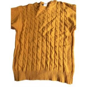 Vintage I Magnim Pure Wool Cable Knit Sweater Yellow